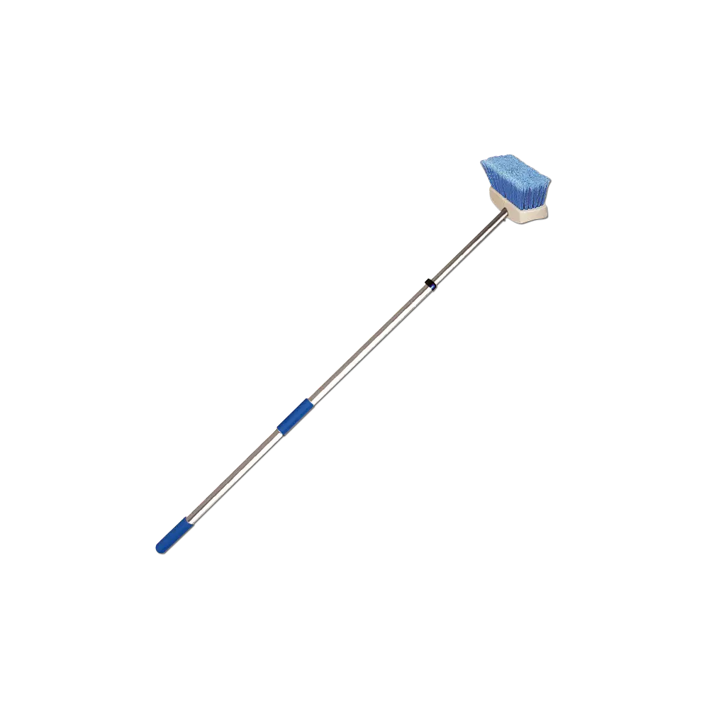 Car Wash Brush With 8 Inch Rectangular Head Blue Medium Star Prene Bristle - STB040092